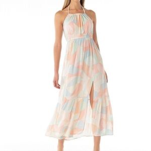 Lovestitch Maxi Dress Pastel Geometric Print- L
